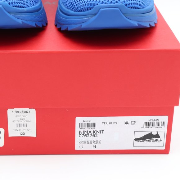 NIB Salvatore Ferragamo Mens Nima Blue Knit Lace-Up Runner Sneakers Shoes - Picture 12 of 12